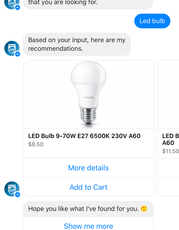 Philips Lighting chatbot facebook lazada - Retail in Asia