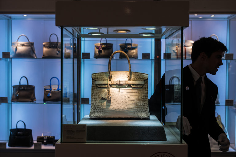 Diamond-encrusted Hermes handbag sold for record 300,000 US dollars