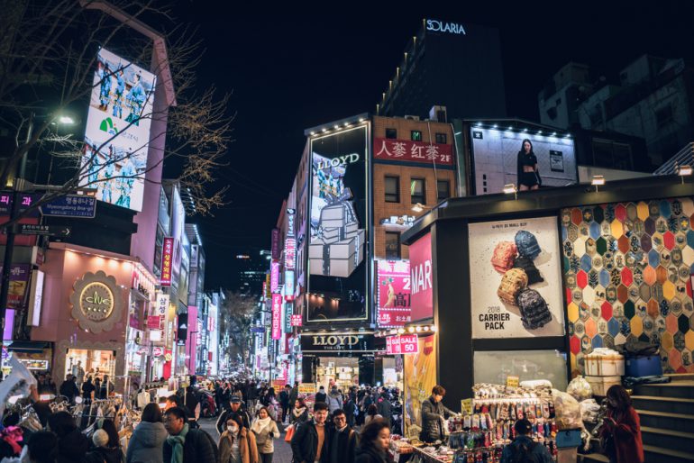 Myeong-dong is ranked the most expensive commercial district in Korea